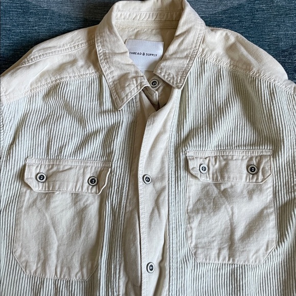 Thread & Supply Cream Corduroy Button-Up Shacket - Picture 7 of 10
